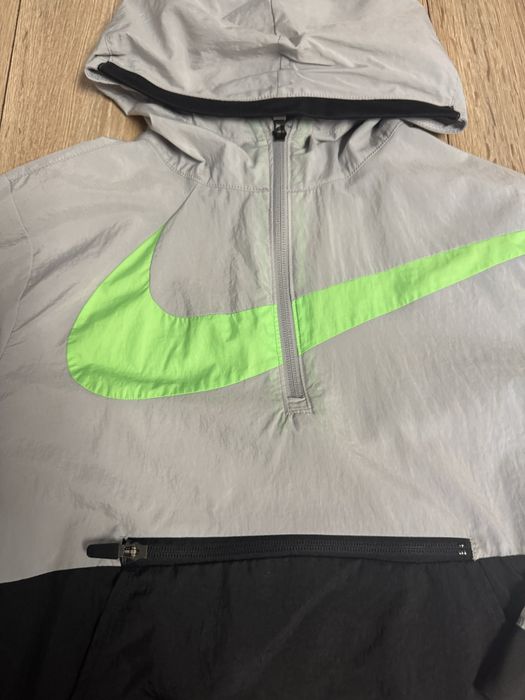 NIKE Спортно яке 'Crossover' сиво / неоново зелено / черно