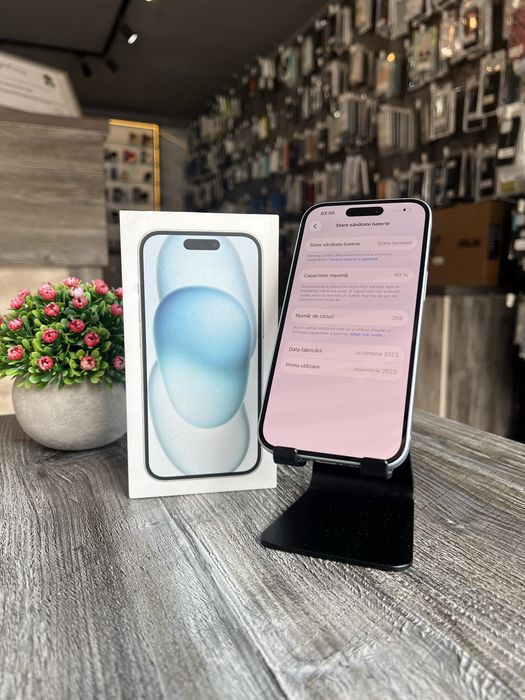iPhone 15 Blue 128GB 90% - SH 12 Luni Garantie