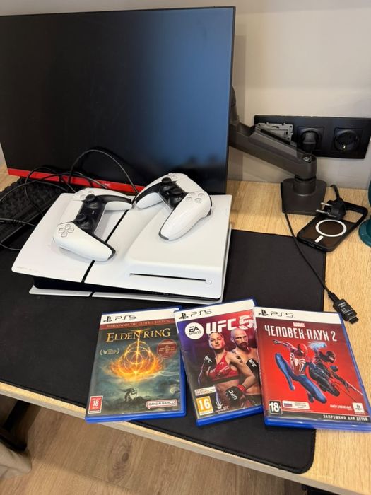 playstation 5 slim 1tb много игр