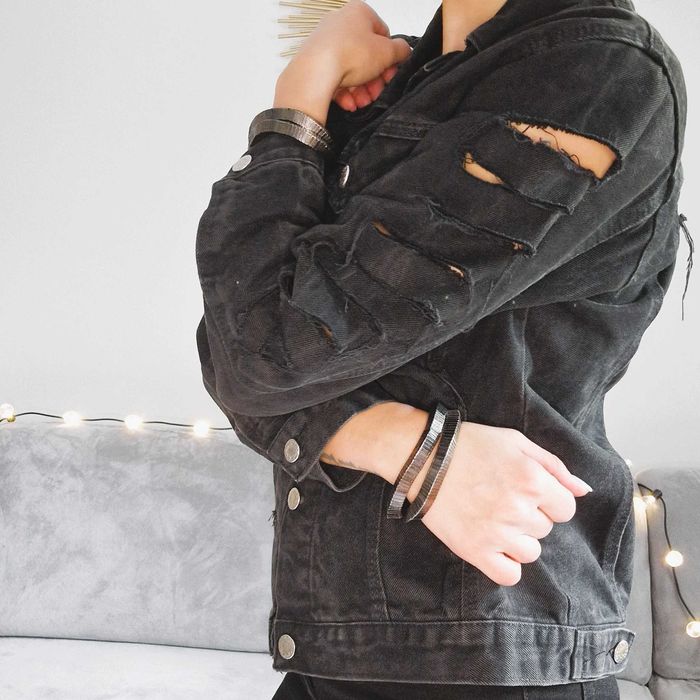 Оригинално винтидж яке Diesel с хендмейд акценти + обеци и гривни