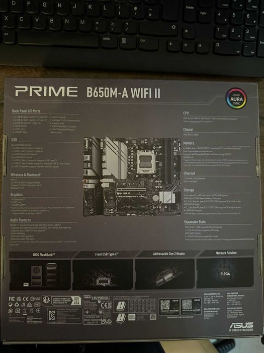 Placa de baza ASUS PRIME B650M-A WIFI II, Socket AM5, noua, nefolosita