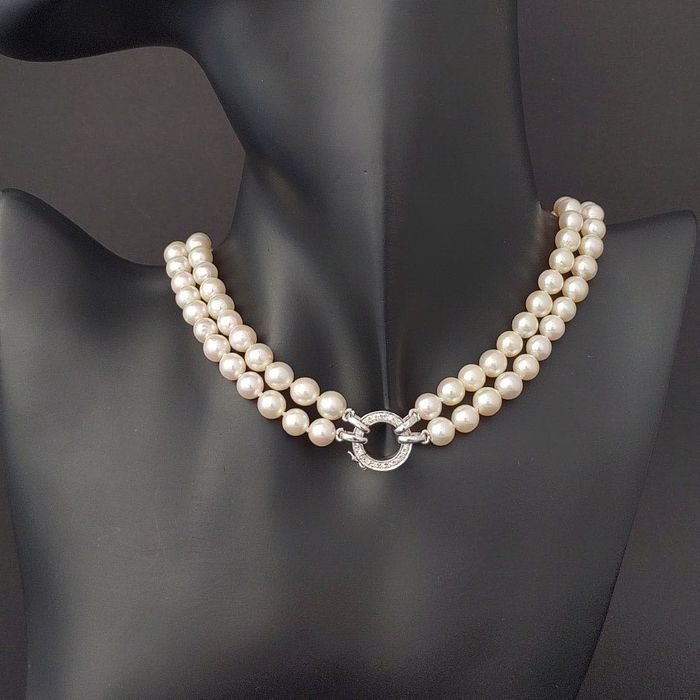 perle Akoya, marca de lux, multi-way, aur 18k, diamante, certif.