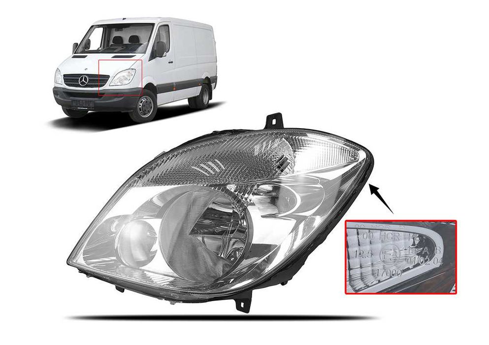 Фар за Мерцедес Спринтер / Mercedes Sprinter W906 / 2007-14г. гр ...