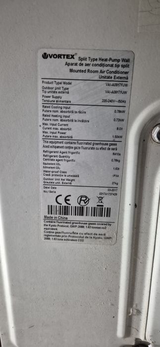 Aer conditionat vortex 9000 btu