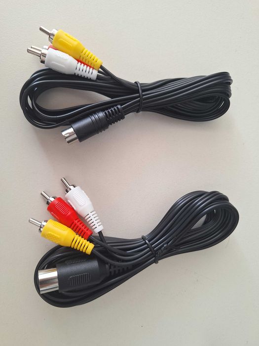 3RCA 1.8m AV Audio Video Cable for SEGA Mega Drive Genesis 1, Drive Genesis 2, Drive Genesis 3