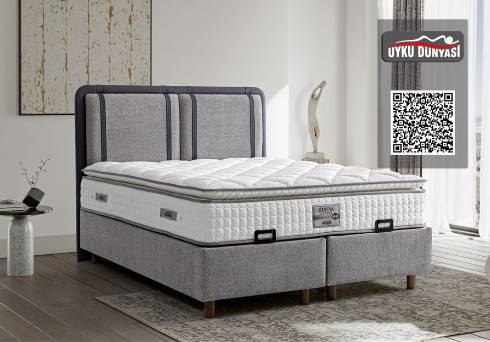 Тапицирано легло Sidelya Deluxe Светлосиво