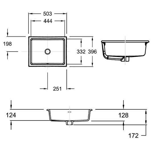 Вградена мивка под плот 50×40 см с преливник – Jacob Delafon E2882-0