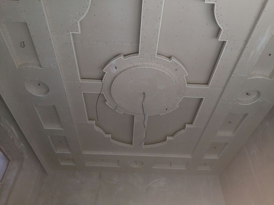 Гипсокартондан девор пергоротка потолок фигура киламиза
