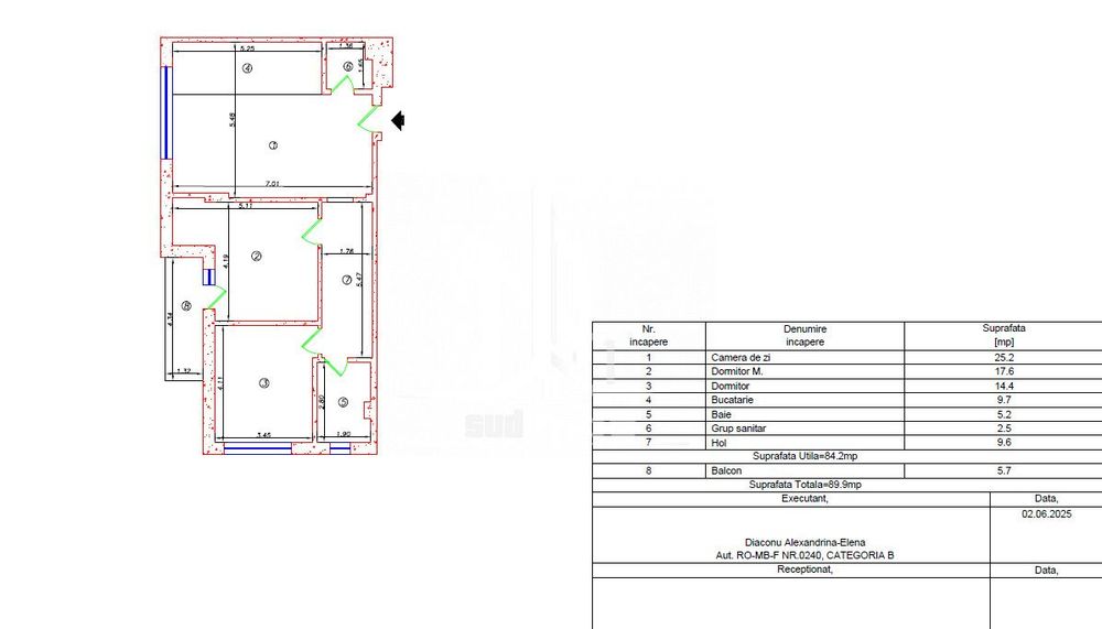 Apartament 3 camere 2 bai in complexul Green Garden.