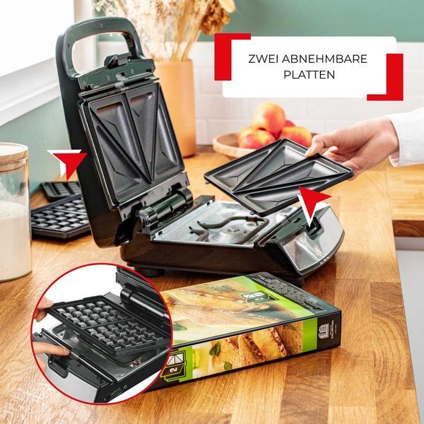 Нов Тостер за Сандвичи Гофрети Скара Tefal Snack Collection SW 852D, 2 години Гаранция, 700 W