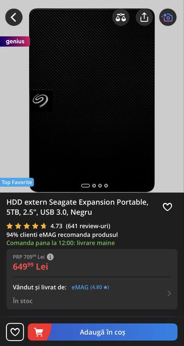 HDD hard extern Segate 5TB - USB 3.2