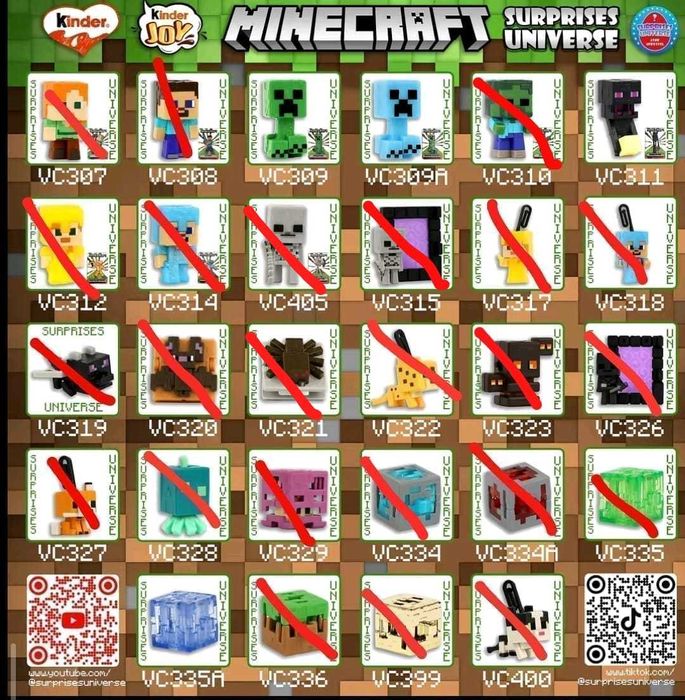 Обмен kinder joy maincraft