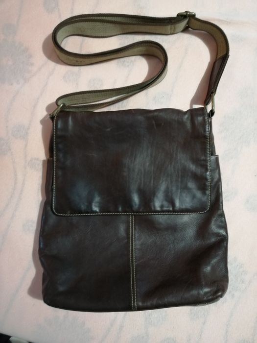 Vand Geanta bărbați 100% piele cu curea pentru umăr multiple cu fermoa