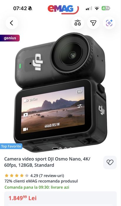 Vand action camera DJI Osmo Nano in garantie!