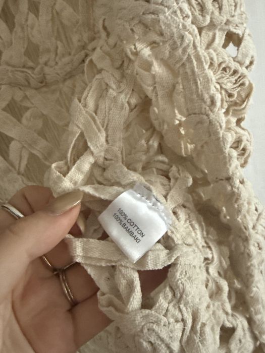 Vesta din macrame (material bumbac), cu ochiuri mari