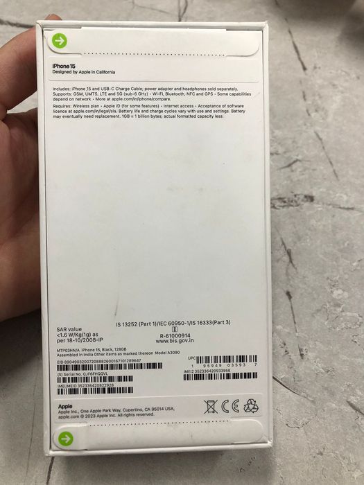 Айфон 15 память 128 ГБ