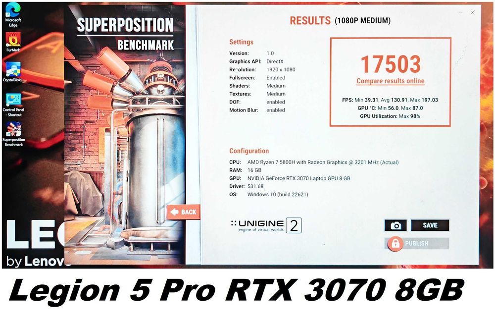 NVidia RTX 2080 8GB 190W/Intel Core i9 - 9900K Desktop/16GB RAM/256GB SSD NVMe + 1TB HDD/17.3 144hz IPS FHD/Dell AlienWare AREA 51m геймърски лаптоп