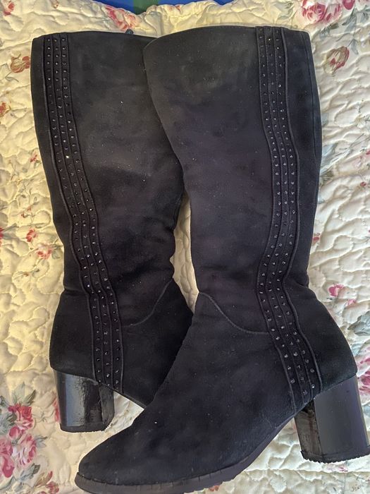 Сапоги зима натуральная замша и натуральный мех