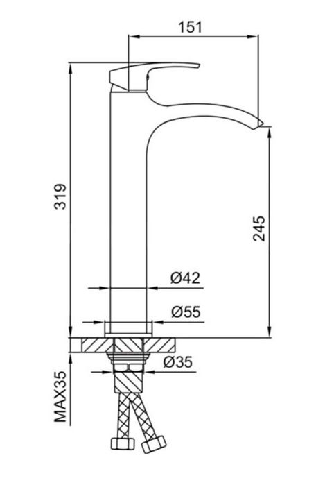 Высокий смеситель HANS H13.1301
