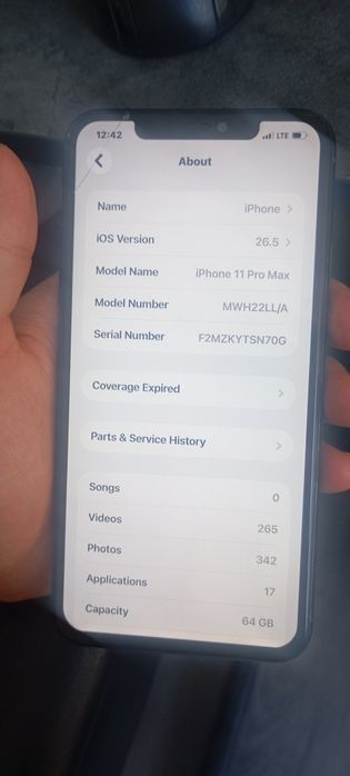 iPhone 11 pro max telefoni. Xotirasi 64 GB GP