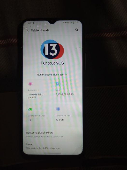 Vivo y53s  sotiladi