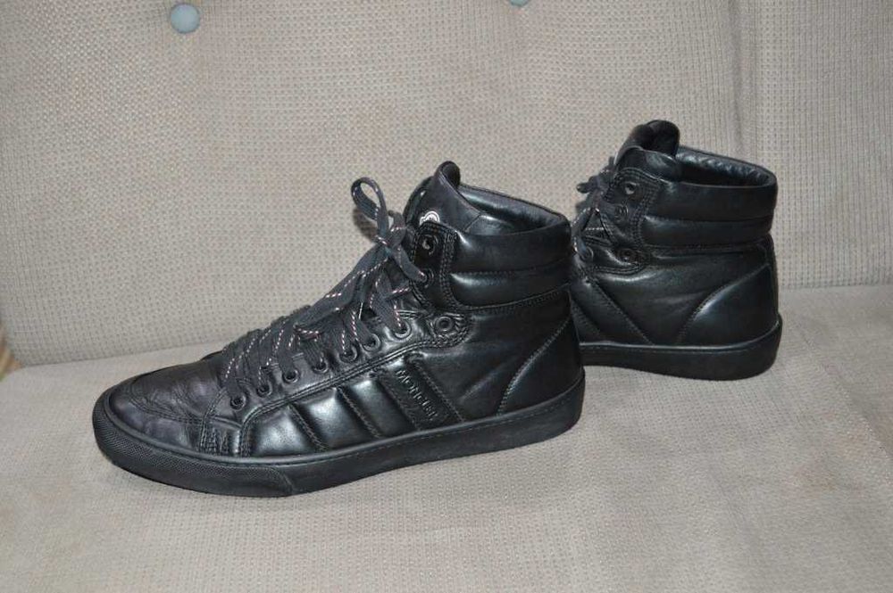 Incaltminte Moncler Boudin Black Leather High Top Sneakers 42 original