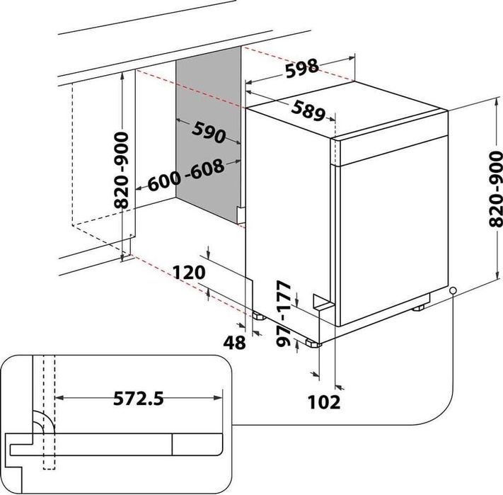Съдомиялна за под плот BAUKNECHT BUO 3O41 PLT X 60см.