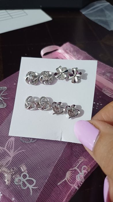 Серьги гвоздики набор