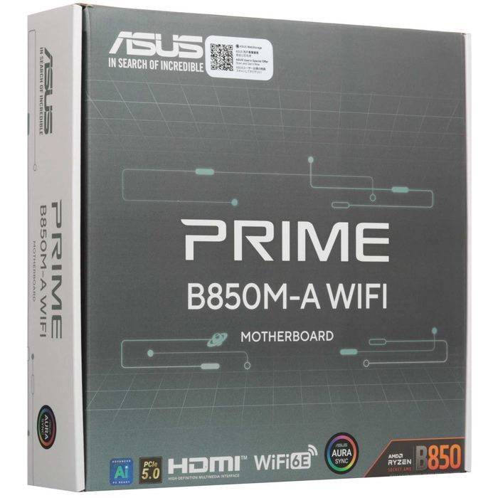 - Материнская плата MB Asus AMD AM5 Prime B850M-A WiFi DDR5
