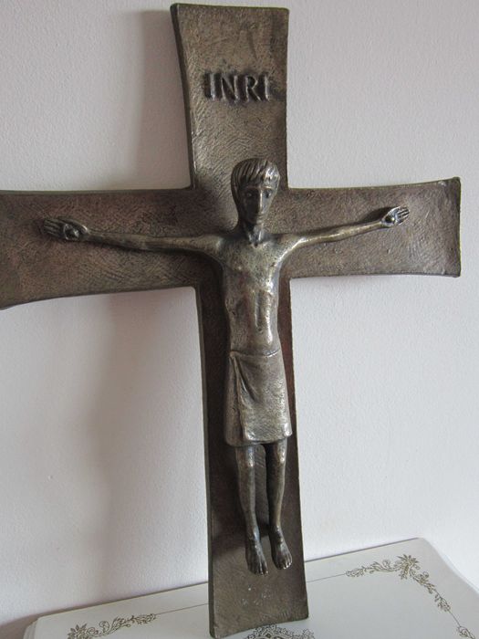 cadou rar Corpus Christi Cruce Crucifix medieval Weinert bronz 2kg