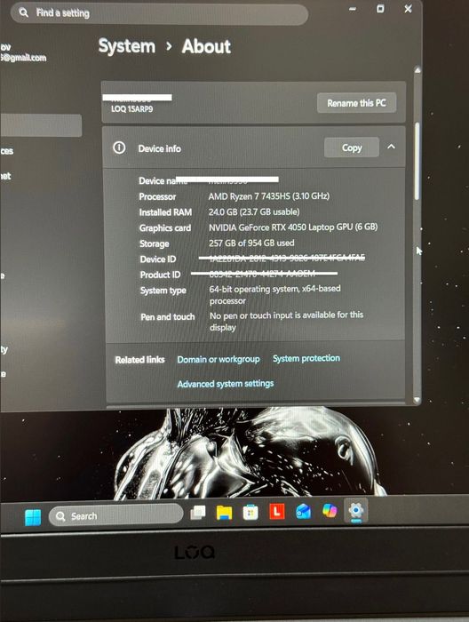 Геймърски Лаптоп Lenovo LOQ – Ryzen 7 / RTX 4050 / 24GB RAM / 1TB SSD – Гаранция до 03.12.2027