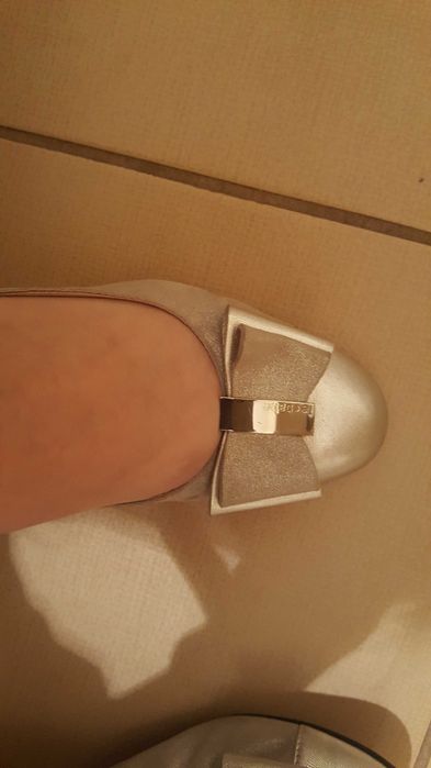 Pantofi fri piele italienesti + balerini aurii