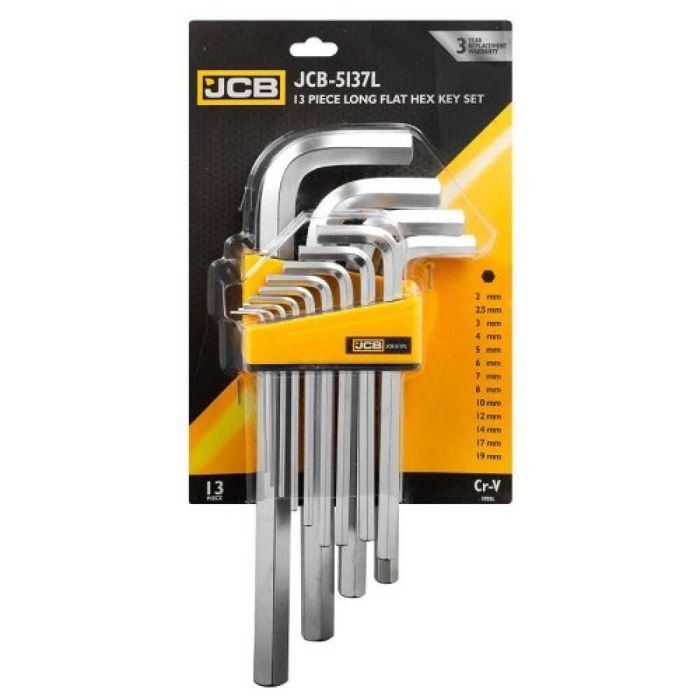 Комплект Г-образни удължени шестограми 13 части JCB