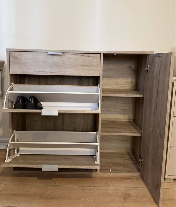 Pantofar Arco 2, PAL, stejar gri, 102 x 33 x 94.5 cm