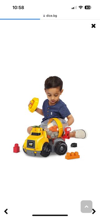 детски бетоновоз с конструктор Mega bloks