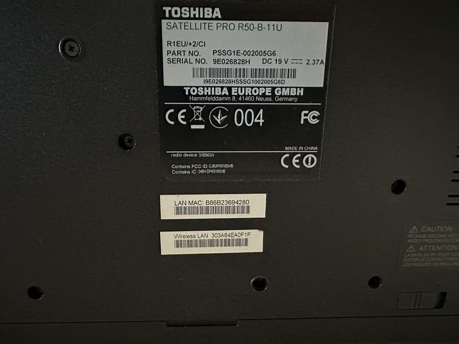 Laptop Toshiba Satellite Pro R50 i5, 15,6"