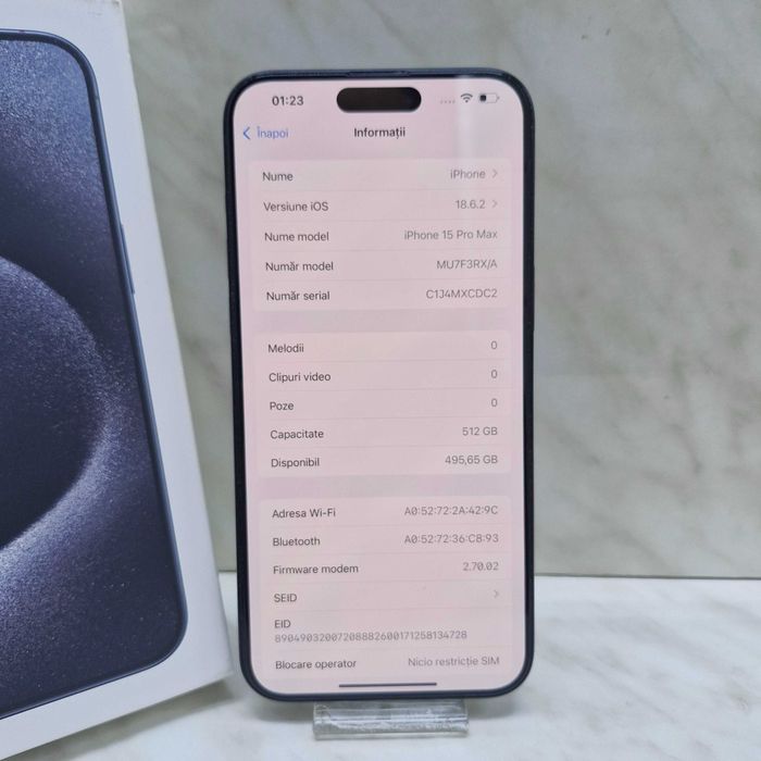 iPhone 15 Pro Max, 512GB, 84% Baterie, Zeus Amanet Militari 33435