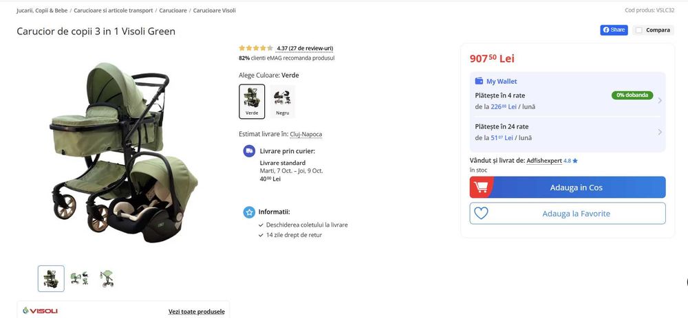 Vand carucior 2 in 1 ( landou si scoica auto )