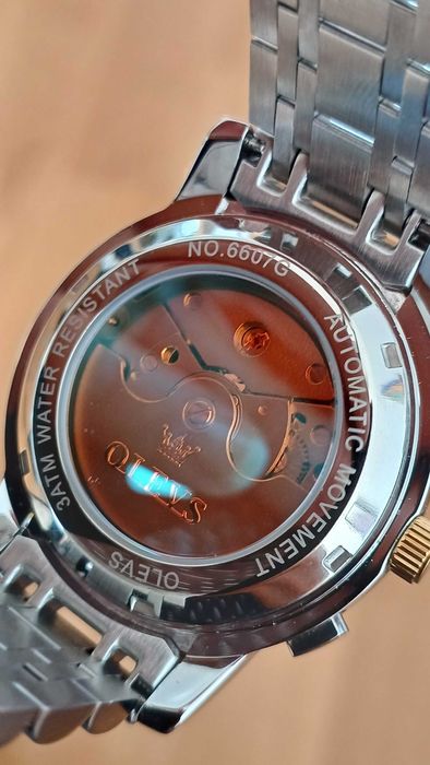 Olevs Автоматик, Скелетон,HD Светещ,Календар, Мултифункционален,3 ATM