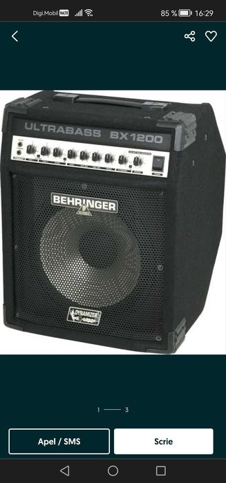 Amplificator bass Behringer 120W BX1200 Ultrabass Focsani • OLX.ro