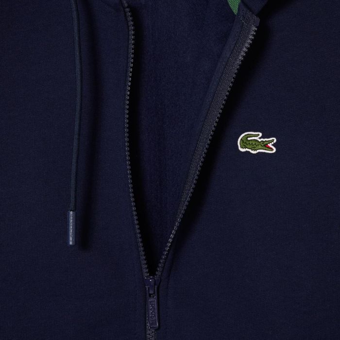 Темно синее зип худи Lacoste
