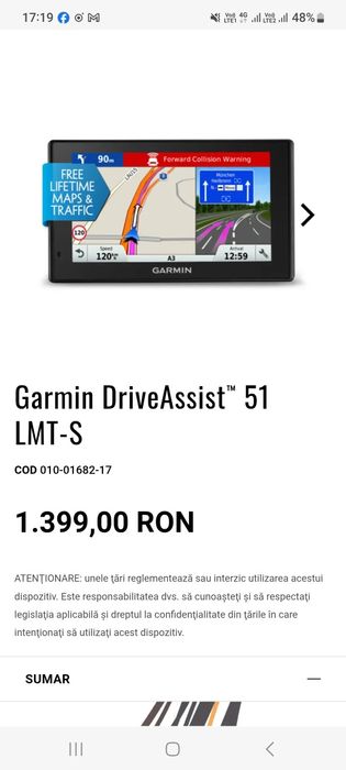 GPS GARMIN DriveAssist 51 LMT-S