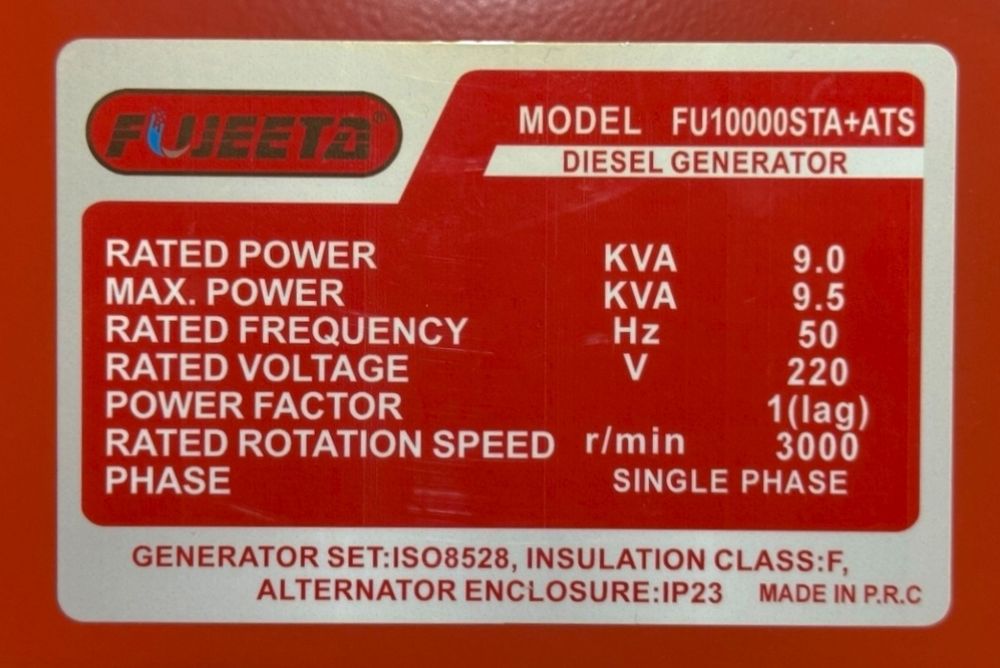 Generator FUJEETA 9,5 kv