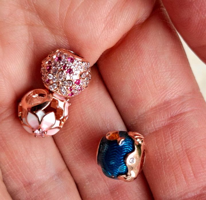 Талисмани за гривна Пандора - жълто сребро