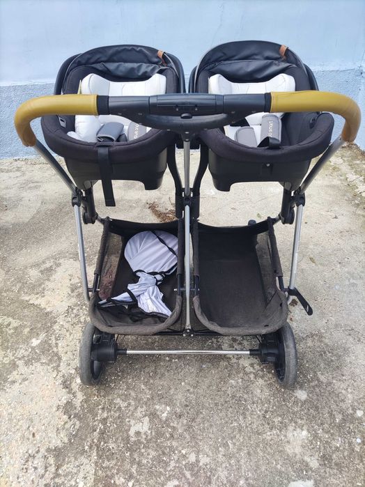 Количка за близнаци Chipolino Duo Smart + 2 столче / кошница за кола Chipolino Duo Smart
