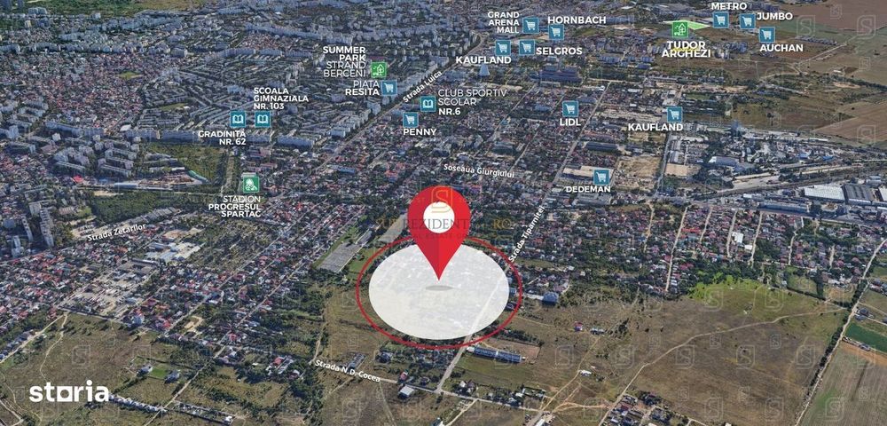 Teren intravilan 6.261 mp cu deschidere de 32 ml, Strada Tiparnitei