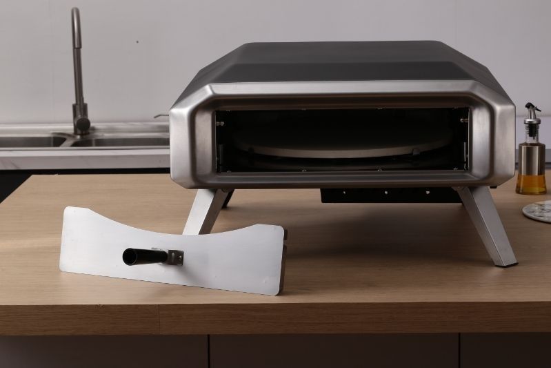 пещ за пици 40см отвор професионална на газ с ротационна подложка