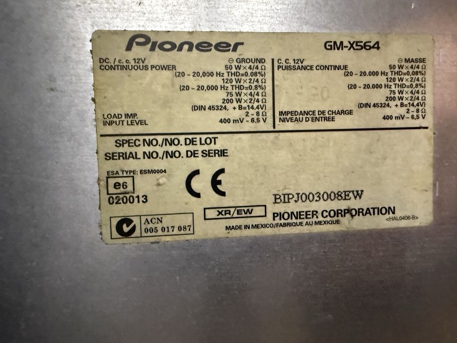 Pioneer GM-X564 Качествен усилвател  CAR Audio