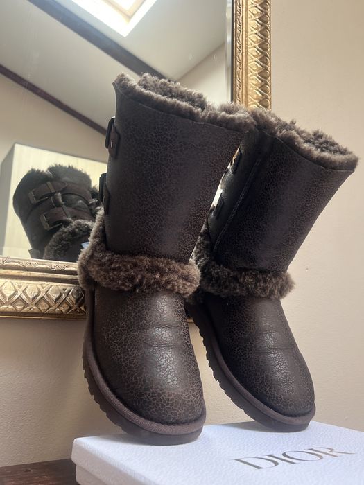 Ugg, premium, 'Skylah', cizme maro, piele naturală & blană