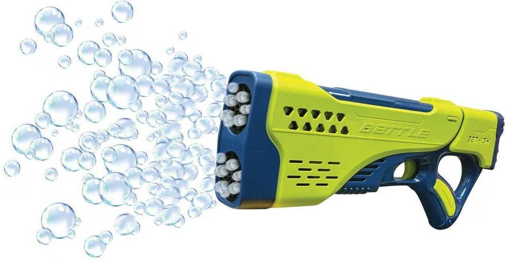 Mega Pistol cu Baloane de Sapun, Model Dublu cu 20 Orificii, Rezervor